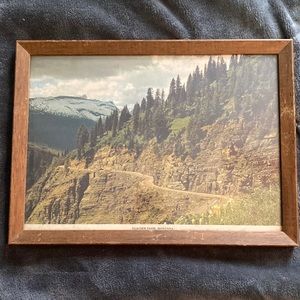 Framed Glacier Park, Montana Sign; Thrifted w/ intention to hang on wall!
